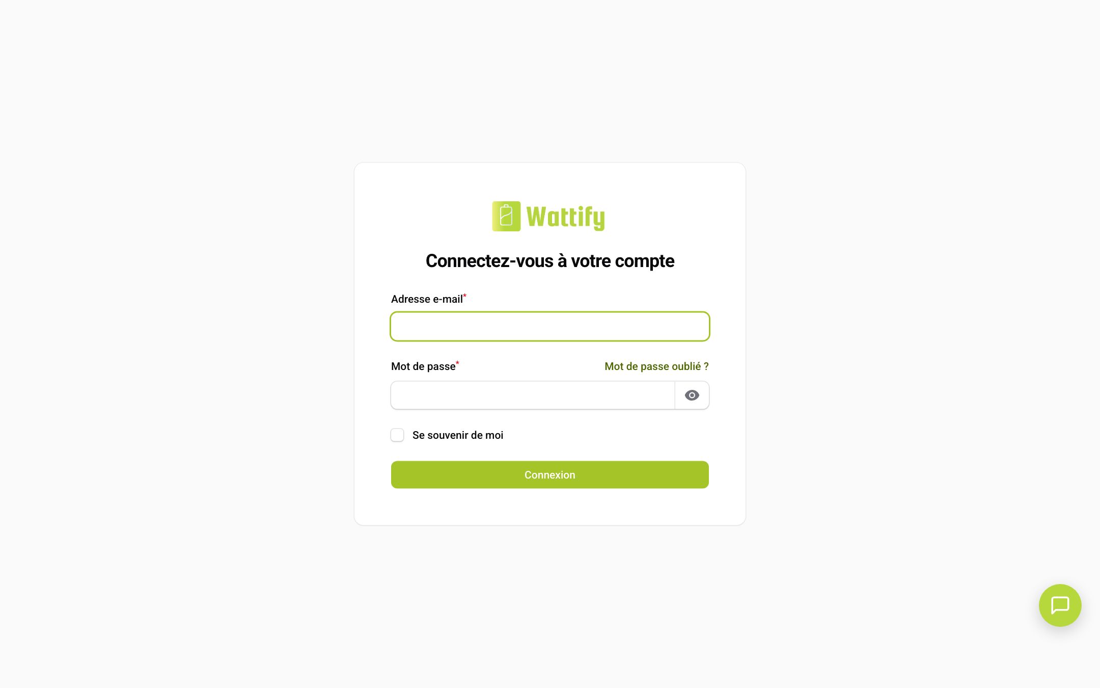 La page de connexion du portail